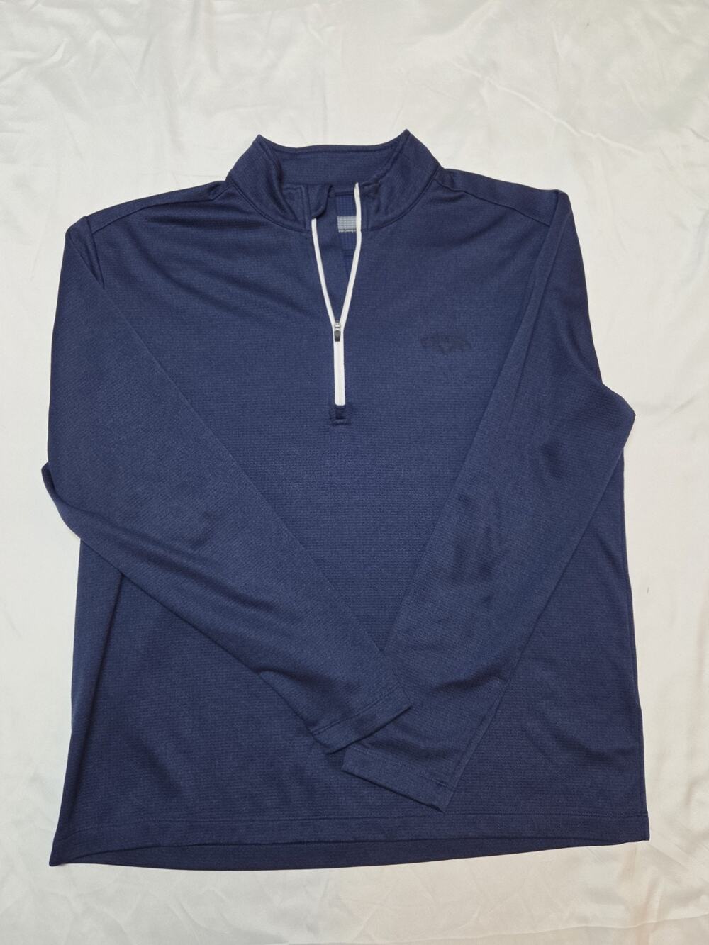 Callaway Men's Quarter 1/4 Zip Golf Pullover Blue Front Pocket, Size Large